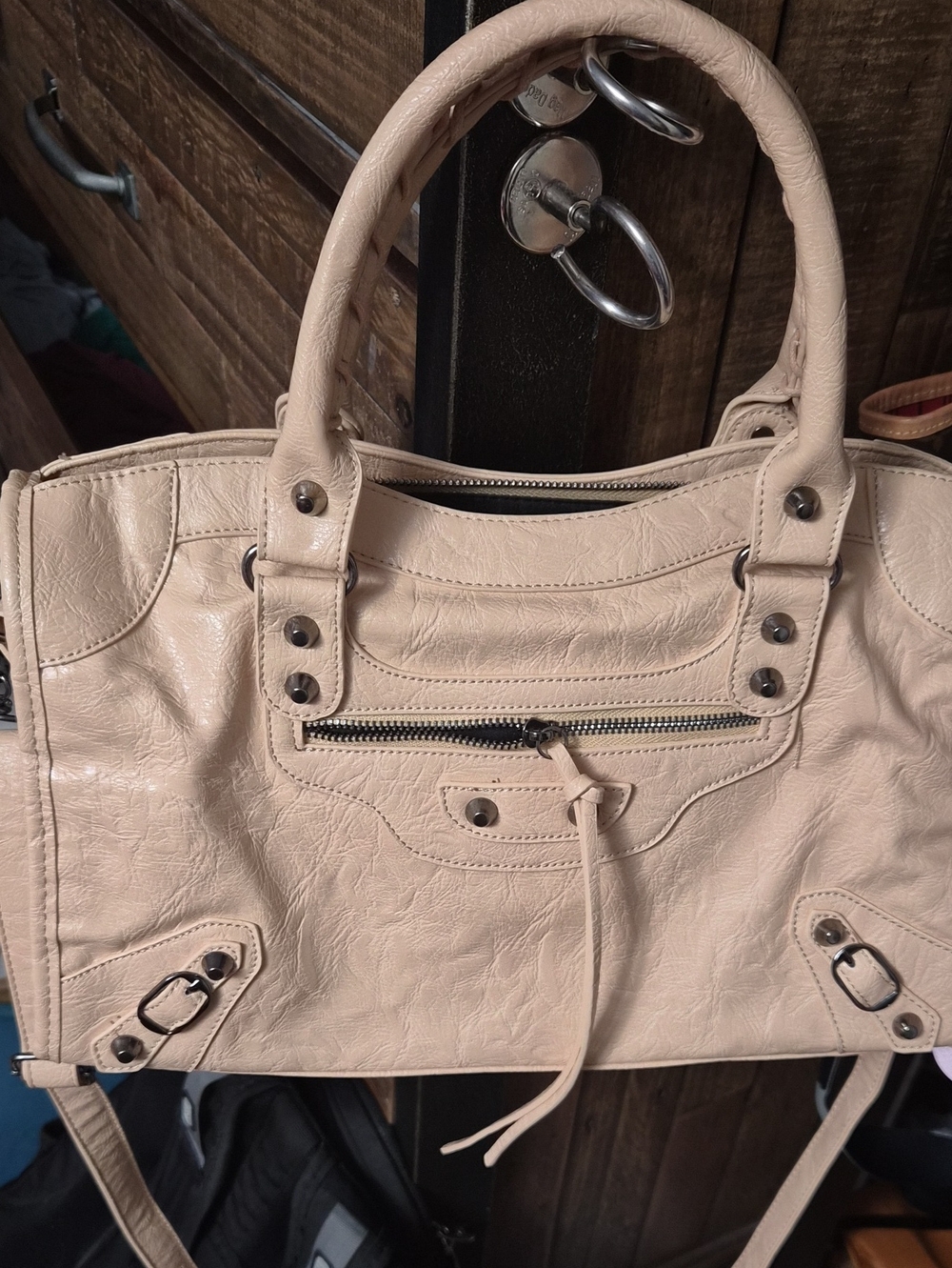 Classic Structured Women’s Satchel Bag - Cream